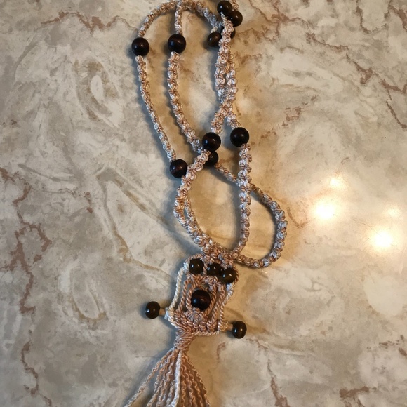 Vintage braided Long Necklace with Beading - 28 inches long - Picture 4 of 9